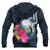 Marshall Islands Polynesian Zip up Hoodie Tropical Flower - Polynesian Pride