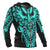 Polynesian All Over Zip up Hoodie Tattoo Tiki Neon Blue - Polynesian Pride