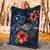 Chuuk Polynesian Premium Blanket - Blue Turtle Hibiscus - Polynesian Pride