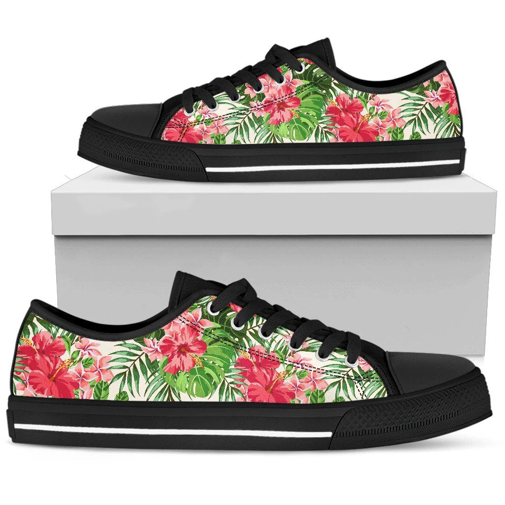 Hawaii Green Hibiscus Palm Low Top Shoe - Polynesian Pride