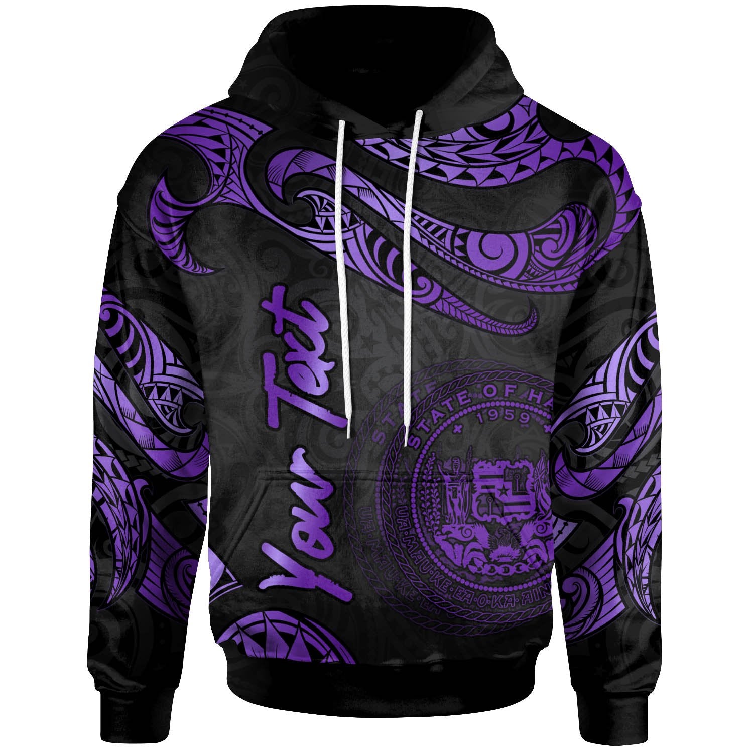 Hawaii Polynesian Custom Hoodie Polynesian Tattoo Purple Version Unisex Purple - Polynesian Pride