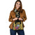 Guam Polynesian Shoulder Handbag - Floral With Seal Gold - Polynesian Pride