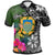 Tavalu Custom Polo Shirt Turtle Plumeria Banana Leaf Unisex Black - Polynesian Pride