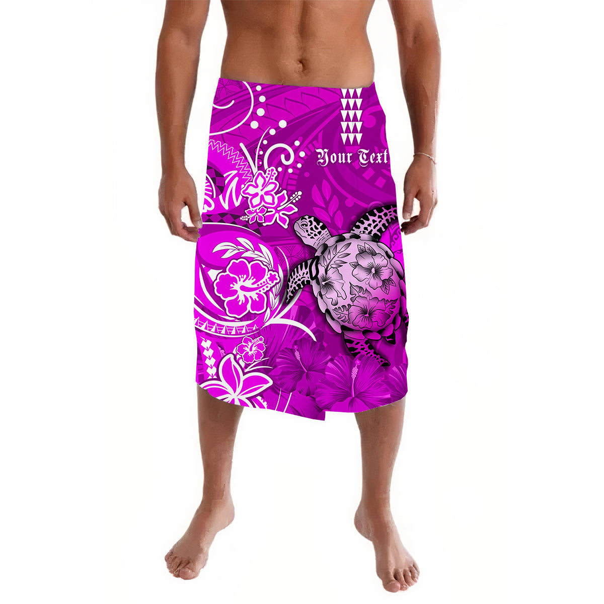 Custom Hawaii Lavalava Polynesian Pink Sea Turtle Honu and Map LT13 Pink - Polynesian Pride