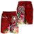 Pohnpei Men's Shorts - Turtle Plumeria (Red) - Polynesian Pride