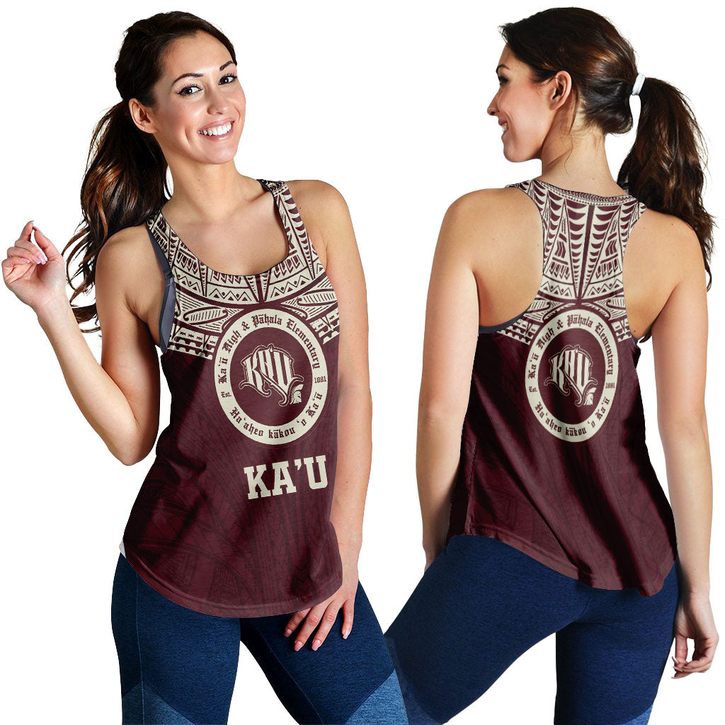 Hawaii Kau High & Pahala Elementary School Pride Women Tank Top - LT12 Red - Polynesian Pride