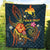 Papua New Guinea Polynesian Personalised Premium Quilt - Legend of Papua New Guinea (Blue) - Polynesian Pride