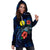 New Caledonia Polynesian Hoodie Dress - Blue Turtle Hibiscus - Polynesian Pride