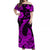 Hawaii Off Shoulder Long Dress Polynesia Purple Fish Hook LT13 Women Purple - Polynesian Pride