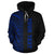 Polynesian Custom Hoodie Black Blue Poly Line - Polynesian Pride