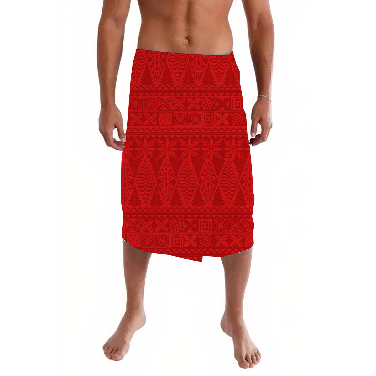 Tonga Lavalava Tongan Pattern Simple Ver.02 LT13 Red - Polynesian Pride