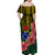 Cook Islands Off Shoulder Long Dress Polynesian Pattern and Hibiscus Flowers LT13 - Polynesian Pride