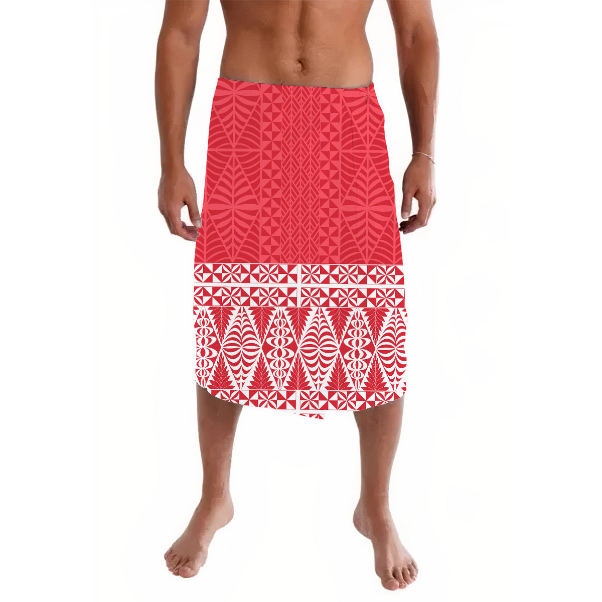 Polynesia Lavalava Ngatu Tonga Pattern Style Red LT13 Red - Polynesian Pride