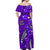 (Custom Personalised) Hawaii Off Shoulder Long Dress Polynesia Purple Hibiscus and Map Mystical LT13 - Polynesian Pride