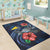 Tokelau Polynesian Area Rug - Blue Turtle Hibiscus - Polynesian Pride