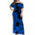 Hawaii Off Shoulder Long Dress Polynesia Blue Beautiful Hula Girl LT13 Women Blue - Polynesian Pride