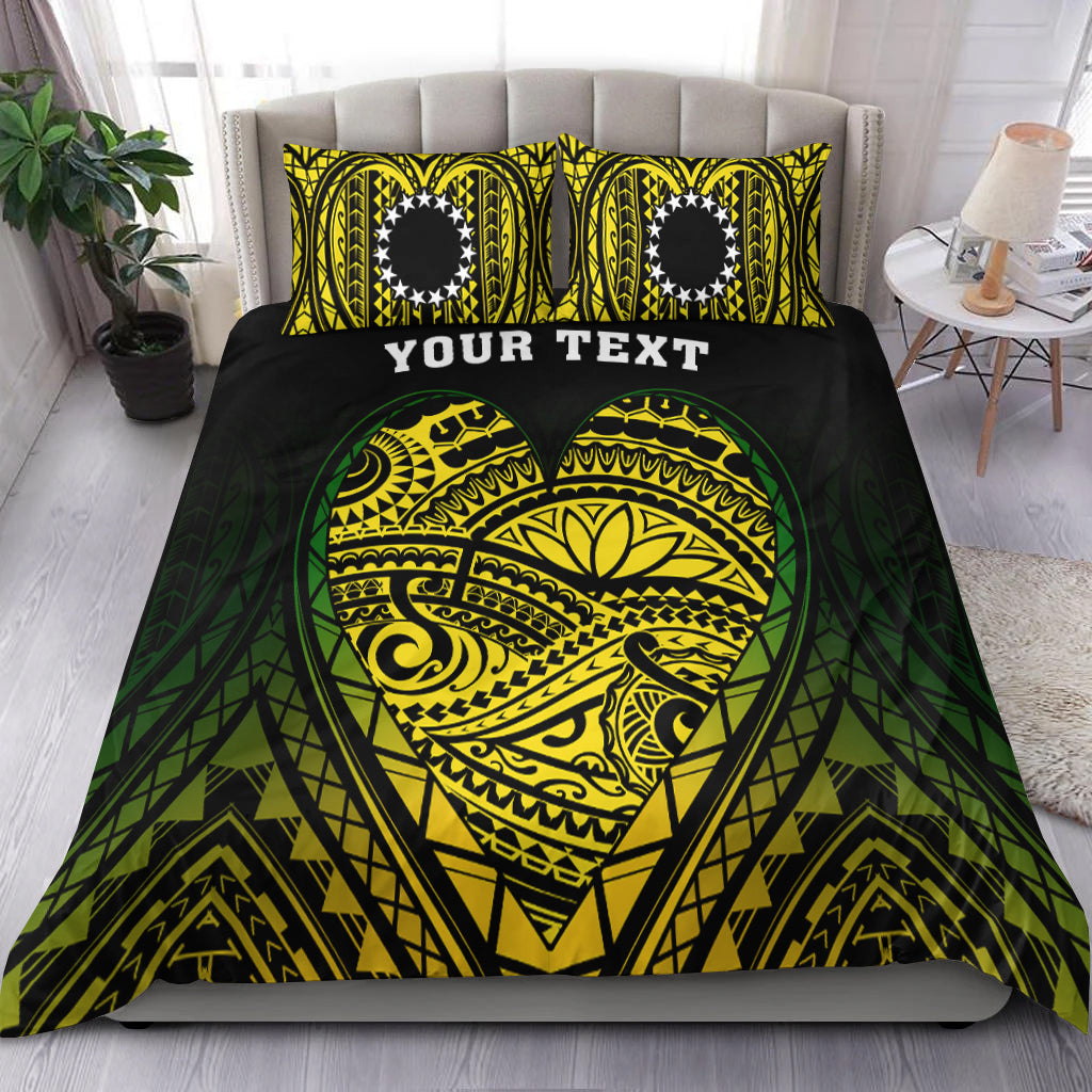 (Custom Personalised) Cook Islands Pattern Bedding Set Always In My Heart LT13 Black - Polynesian Pride