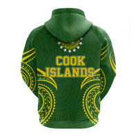 Cook Islands Rugby Zip up Hoodie Tribal Pattern LT12 - Polynesian Pride