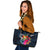 Tonga Polynesian Large Leather Tote - Tropical Flower - Polynesian Pride