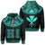 Hawaii Kanaka Polynesian Zip Hoodie Divinity Turquoise Unisex Turquoise - Polynesian Pride