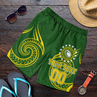 (Custom Personalised) Cook Islands Rugby Men's Short - Tribal Pattern - LT12 - Polynesian Pride