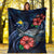 Papua New Guinea Polynesian Premium Blanket - Blue Turtle Hibiscus - Polynesian Pride