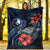 Yap Polynesian Premium Blanket - Blue Turtle Hibiscus - Polynesian Pride