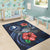 Yap Polynesian Area Rug - Blue Turtle Hibiscus - Polynesian Pride