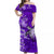 (Custom Personalised) Hawaii Off Shoulder Long Dress Polynesia Purple Sea Turtle Honu and Hibiscus LT13 Women Purple - Polynesian Pride