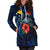 Papua New Guinea Polynesian Hoodie Dress - Blue Turtle Hibiscus - Polynesian Pride