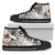 Hawaii Grey Hibiscus High Top Shoe Mens High Top Black - Polynesian Pride