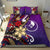 Yap Bedding Set - Tribal Flower With Special Turtles Purple Color - Polynesian Pride