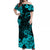 Hawaii Off Shoulder Long Dress Polynesia Turquoise Cool Shaka Sign LT13 Women Turquoise - Polynesian Pride