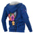 Guam Polynesian Custom Zip up Hoodie Floral With Seal Blue - Polynesian Pride