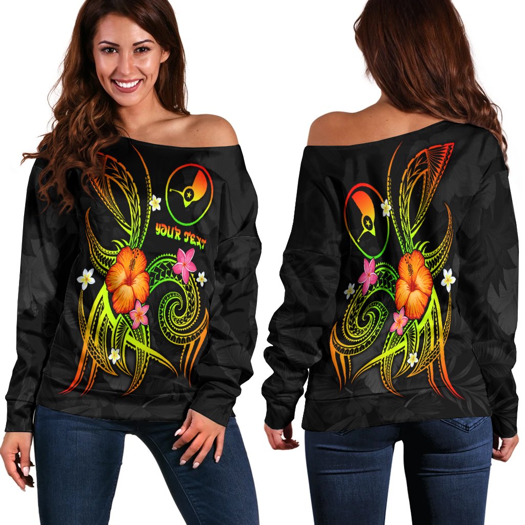 YAP Polynesian Personalised Women's Off Shoulder Sweater - Legend of YAP (Reggae) Art - Polynesian Pride