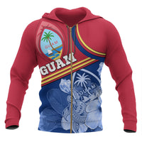 Guam Polynesian Zip up Hoodie Land of the Chamorros Unisex Blue - Polynesian Pride