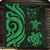 Fiji Polynesian Premium Quilt - Green Tentacle Turtle Crest - Polynesian Pride