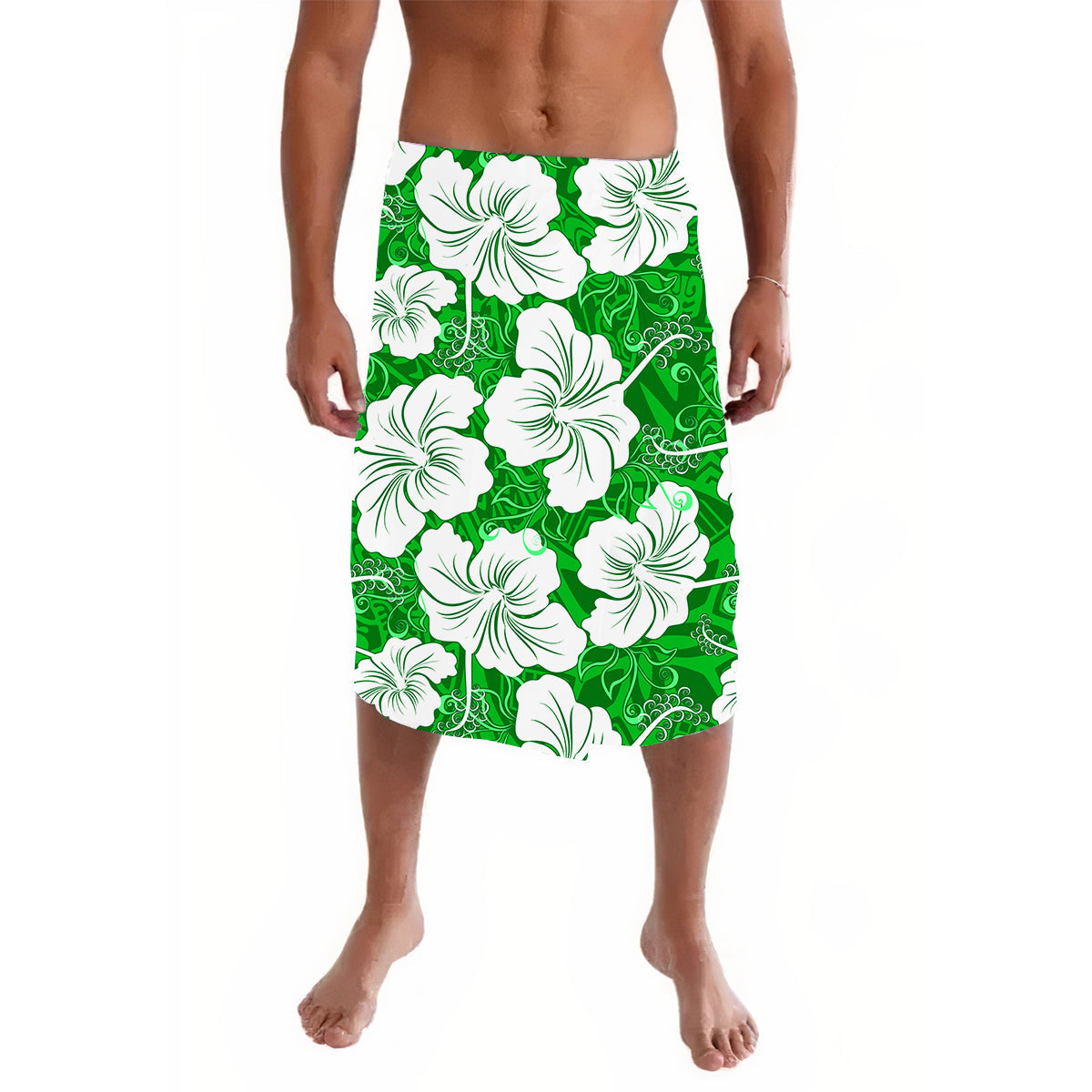 Hawaii Lavalava Polynesian Green Simple Tropical Flowers LT13 Green - Polynesian Pride