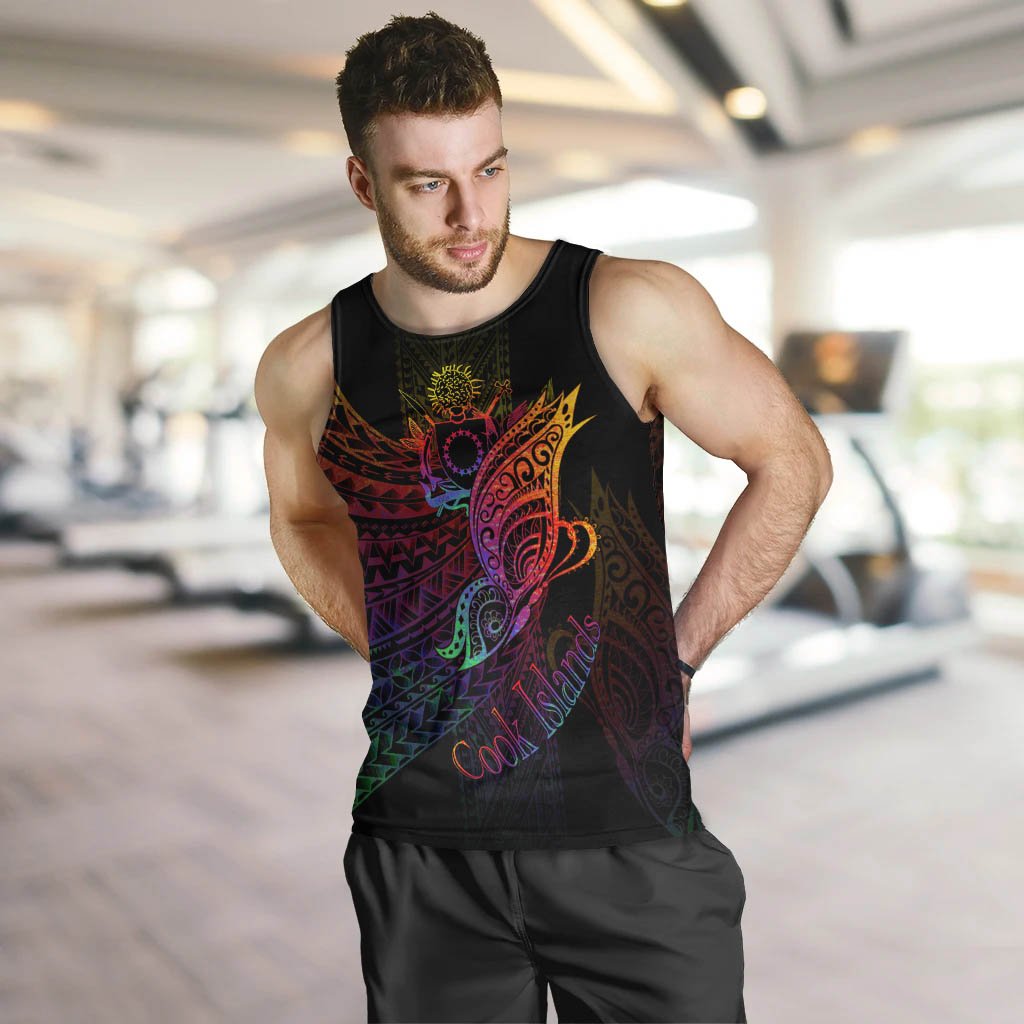 Cook Islands Men Tank Top - Butterfly Polynesian Style - Polynesian Pride