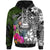 American Samoa Custom Hoodie Turtle Plumeria Banana Leaf Black - Polynesian Pride