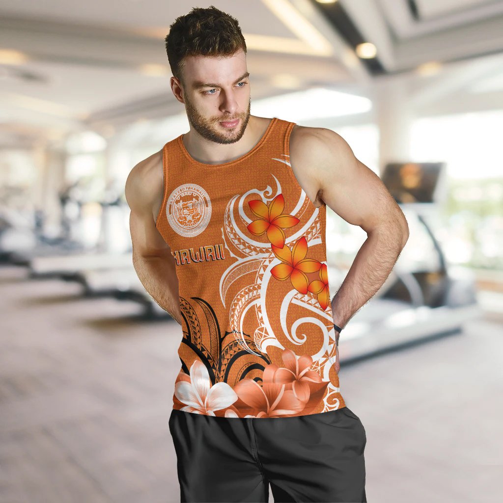 Hawaii Men's Tank Top - Hawaii Seal Hawaiian Spirit Orange - Polynesian Pride