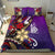 New Caledonia Bedding Set - Tribal Flower With Special Turtles Purple Color - Polynesian Pride