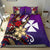 Wallis and Futuna Bedding Set - Tribal Flower With Special Turtles Purple Color - Polynesian Pride