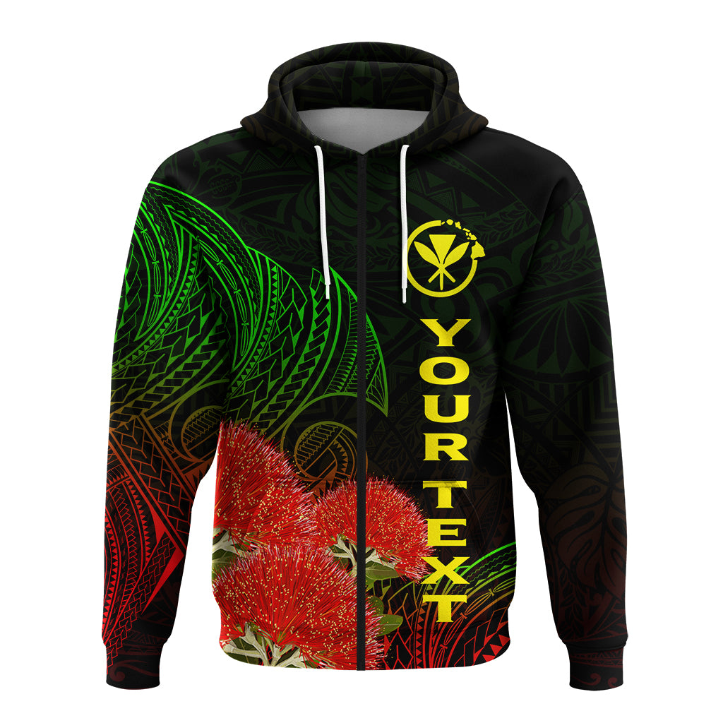 Custom Hawaii Polynesian Zip Hoodie Ohia Lehua LT12 - Polynesian Pride