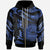 American Samoa Polynesian Custom Zip Hoodie Polynesian Tattoo Blue Version Unisex Blue - Polynesian Pride