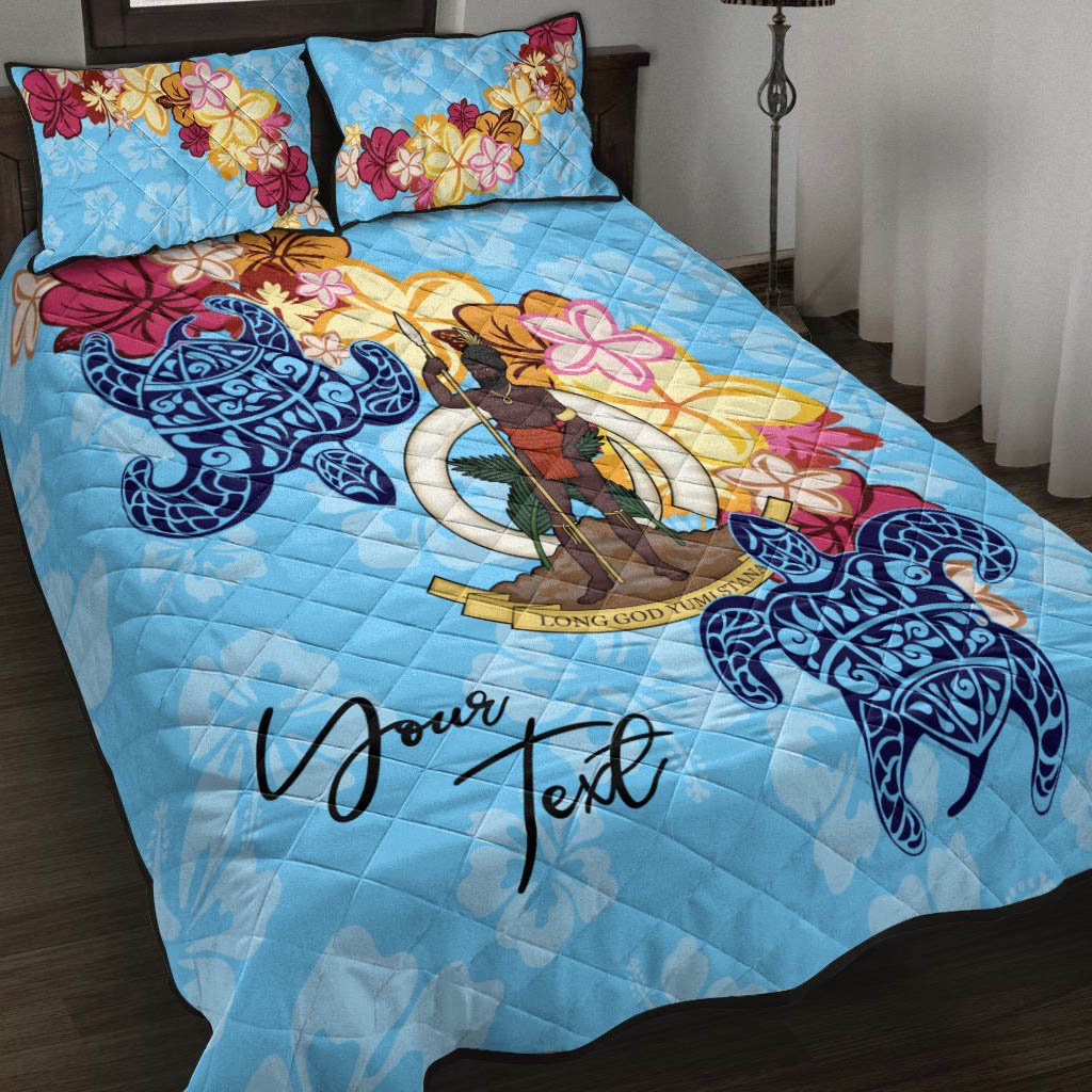 Vanuatu Custom Personalised Quilt Bed Set - Tropical Style Blue - Polynesian Pride