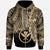 Polynesian Hawaii Custom Zip up Hoodie Tribal Wave Tattoo Gold Unisex Gold - Polynesian Pride