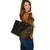 Kanaka Leather Tote - Polynesian Pattern Style Gold Color - Polynesian Pride