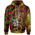 Solomon Islands Polynesian Custom Zip up Hoodie Hibiscus Vintage Unisex Orange - Polynesian Pride