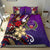 Pohnpei Bedding Set - Tribal Flower With Special Turtles Purple Color - Polynesian Pride